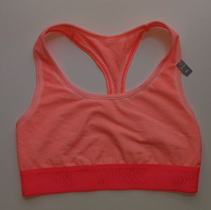 NWT Pink Cotton Racer Back Sport Bra XS